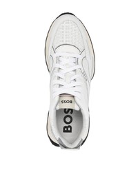 weiße Leder niedrige Sneakers von BOSS