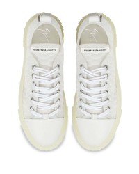 weiße Leder niedrige Sneakers von Giuseppe Zanotti