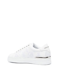 weiße Leder niedrige Sneakers von Philipp Plein