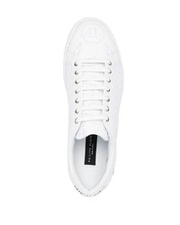 weiße Leder niedrige Sneakers von Philipp Plein