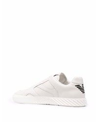 weiße Leder niedrige Sneakers von Emporio Armani