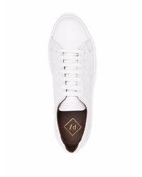 weiße Leder niedrige Sneakers von Pal Zileri