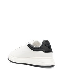 weiße Leder niedrige Sneakers von Emporio Armani