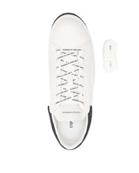 weiße Leder niedrige Sneakers von Emporio Armani