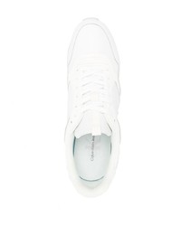 weiße Leder niedrige Sneakers von Calvin Klein Jeans