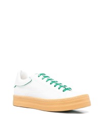 weiße Leder niedrige Sneakers von Emporio Armani