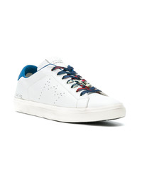 weiße Leder niedrige Sneakers von Leather Crown