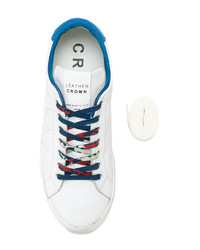 weiße Leder niedrige Sneakers von Leather Crown