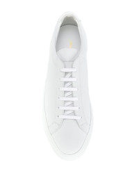 weiße Leder niedrige Sneakers von Common Projects