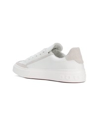 weiße Leder niedrige Sneakers von Salvatore Ferragamo