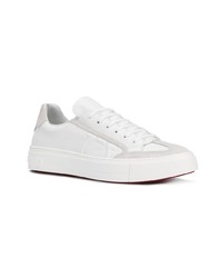 weiße Leder niedrige Sneakers von Salvatore Ferragamo