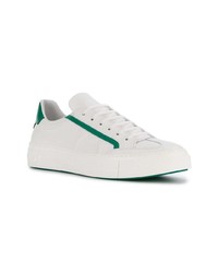 weiße Leder niedrige Sneakers von Salvatore Ferragamo