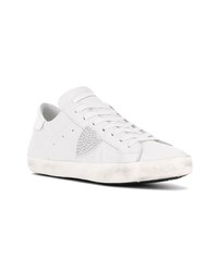 weiße Leder niedrige Sneakers von Philippe Model