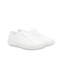 weiße Leder niedrige Sneakers von Prada