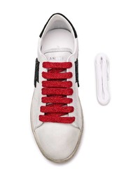 weiße Leder niedrige Sneakers von Amiri