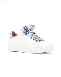 weiße Leder niedrige Sneakers von Emilio Pucci