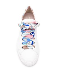 weiße Leder niedrige Sneakers von Emilio Pucci