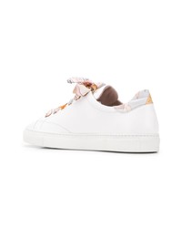 weiße Leder niedrige Sneakers von Emilio Pucci