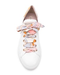 weiße Leder niedrige Sneakers von Emilio Pucci