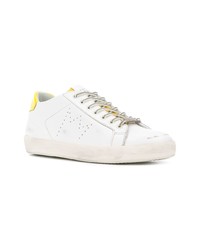 weiße Leder niedrige Sneakers von Leather Crown