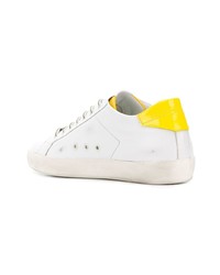 weiße Leder niedrige Sneakers von Leather Crown