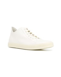 weiße Leder niedrige Sneakers von Rick Owens