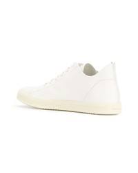 weiße Leder niedrige Sneakers von Rick Owens