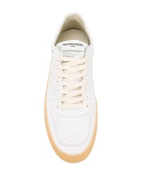 weiße Leder niedrige Sneakers von Philippe Model