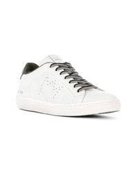 weiße Leder niedrige Sneakers von Leather Crown