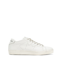 weiße Leder niedrige Sneakers von Leather Crown