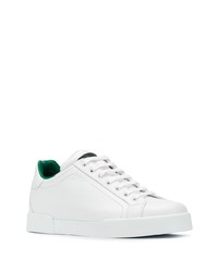 weiße Leder niedrige Sneakers von Dolce & Gabbana