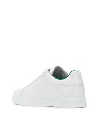 weiße Leder niedrige Sneakers von Dolce & Gabbana