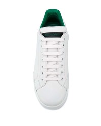 weiße Leder niedrige Sneakers von Dolce & Gabbana