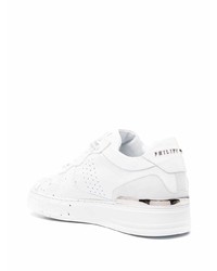 weiße Leder niedrige Sneakers von Philipp Plein