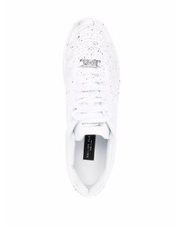 weiße Leder niedrige Sneakers von Philipp Plein