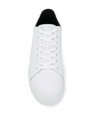 weiße Leder niedrige Sneakers von Emporio Armani