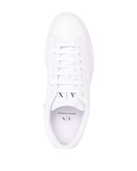 weiße Leder niedrige Sneakers von Armani Exchange