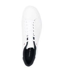 weiße Leder niedrige Sneakers von Tommy Hilfiger