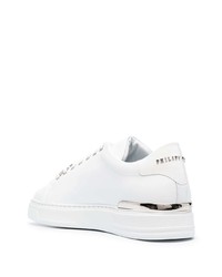 weiße Leder niedrige Sneakers von Philipp Plein