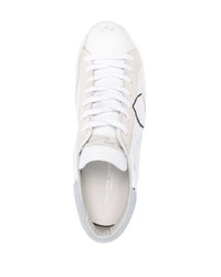 weiße Leder niedrige Sneakers von Philippe Model Paris