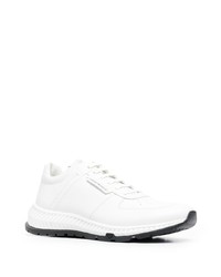 weiße Leder niedrige Sneakers von Emporio Armani