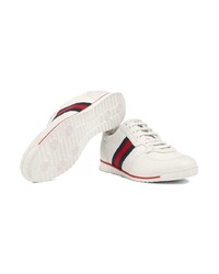 weiße Leder niedrige Sneakers von Gucci