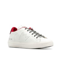 weiße Leder niedrige Sneakers von Leather Crown