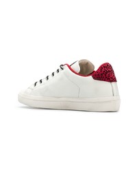 weiße Leder niedrige Sneakers von Leather Crown