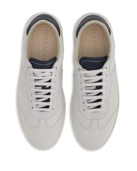 weiße Leder niedrige Sneakers von Ferragamo