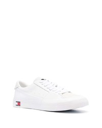 weiße Leder niedrige Sneakers von Tommy Jeans