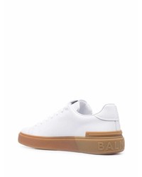 weiße Leder niedrige Sneakers von Balmain