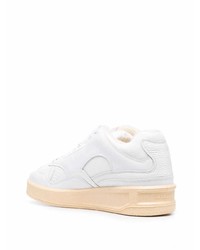 weiße Leder niedrige Sneakers von Jil Sander