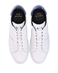 weiße Leder niedrige Sneakers von Armani Exchange