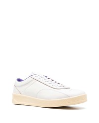 weiße Leder niedrige Sneakers von Jil Sander